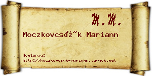 Moczkovcsák Mariann névjegykártya